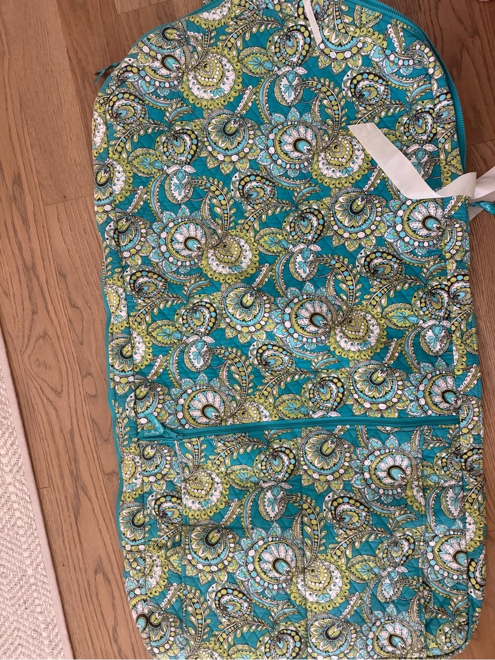 Vera Bradley Teal Paisley Quilted Travel Garment Bag - Picture 2 of 3
